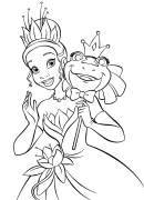 Prinses en padda Online Coloring